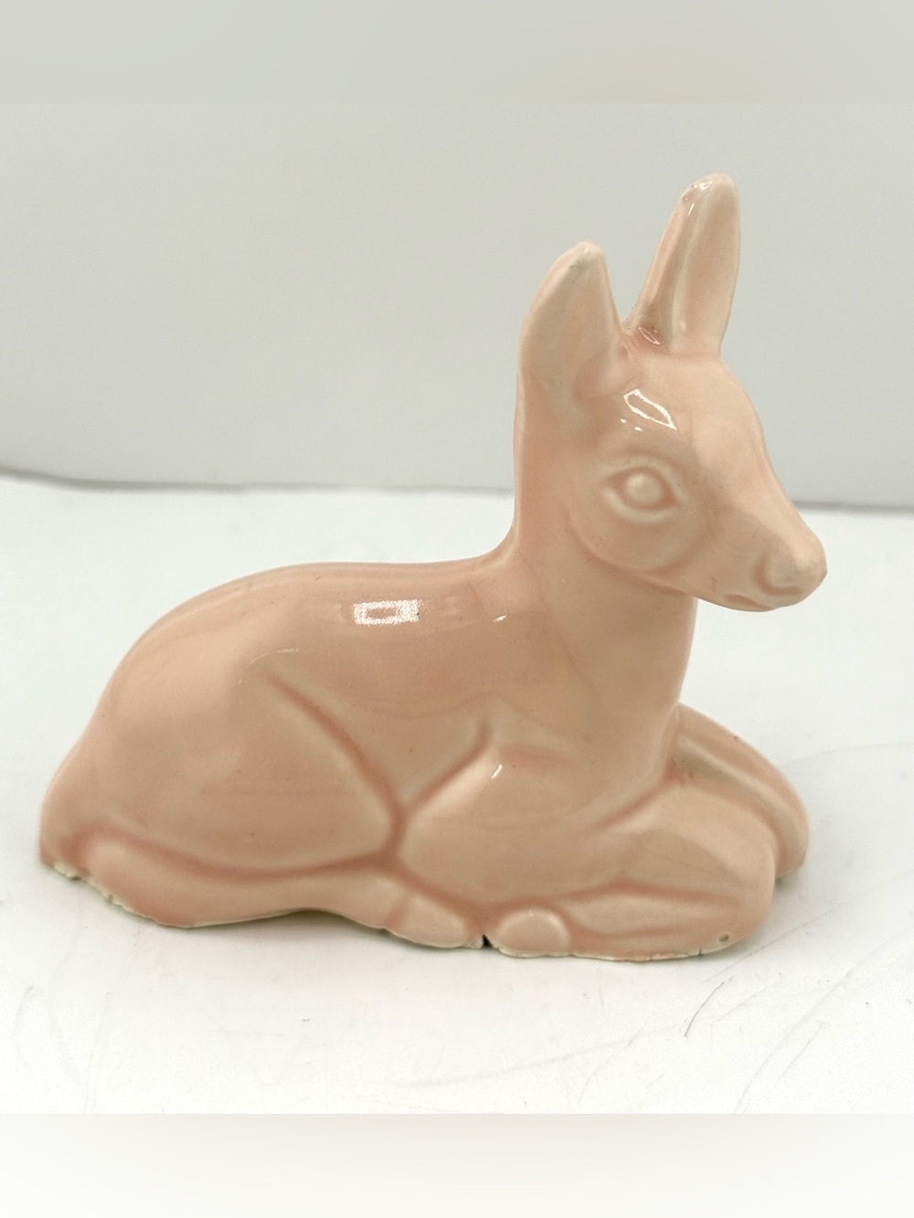 Pink ceramic deer/fawn figurine